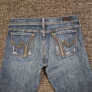 Citizens Of Humanity Blue Low Waist Flare Jeans